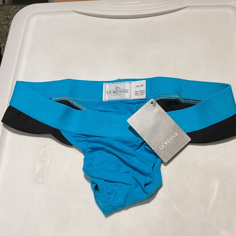 Doreanse Blue and Black Thong